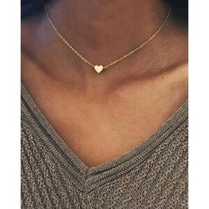 Anthropologie Dolly Minimalist Heart & Love Dainty Gold Necklace